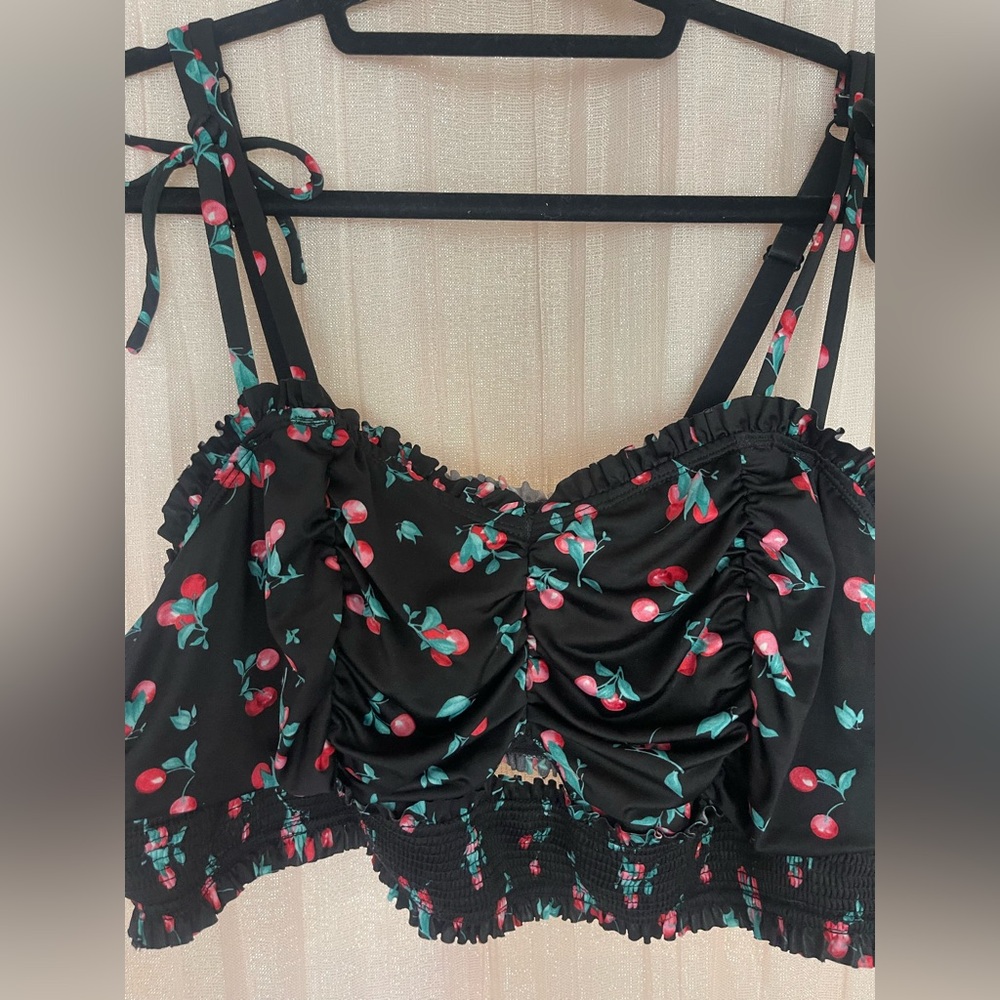 Torrid Black Cherry Patterned Bralette - image 3